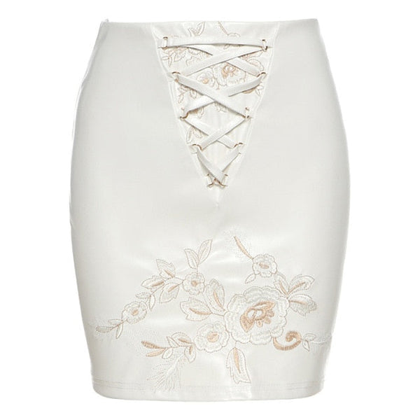 Classy Floral Lace Mini Skirt