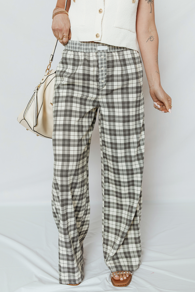 Trendy Women's Plaid Wide Leg Pants in Vibrant Colors - Flattering Fit for Chic Casual & Office Style