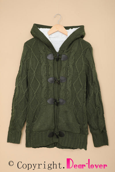 Hooded Fleece-Lined Toggle Coat