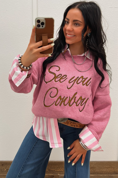 Boho-Chic Women's Western Graphic Sweater - Cozy Knit Top in Earthy Tones for Trendy Everyday Casual Style