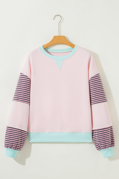 Chic Women's Colorblock Sweatshirt - Cozy Casual Fit for Effortless Everyday Style and Comfort