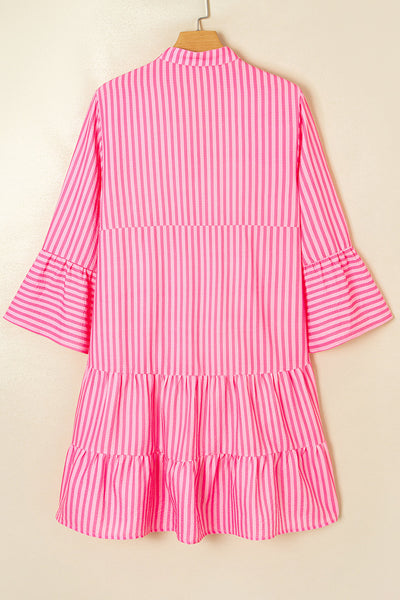 Vibrant Summer Mini Dress for Women with Chic Flare Sleeves Ideal for Parties and Casual Outings