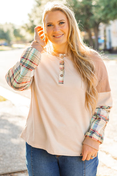 Plus Size Women's Soft Cotton Casual Henley Top - Relaxed Fit, Trendy Style for Comfortable Everyday Wear