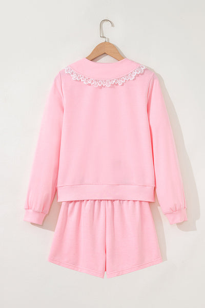 Elegant Women's Lace Trim Two-Piece Set - Chic Top & Matching Skirt for Effortless Style in Any Occasion