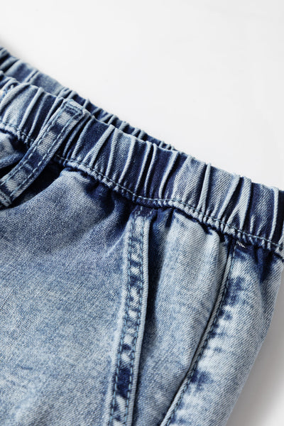 Chic High Waisted Women's Slim Fit Jeans in Classic Blue Denim - Ideal for Casual and Trendy Looks