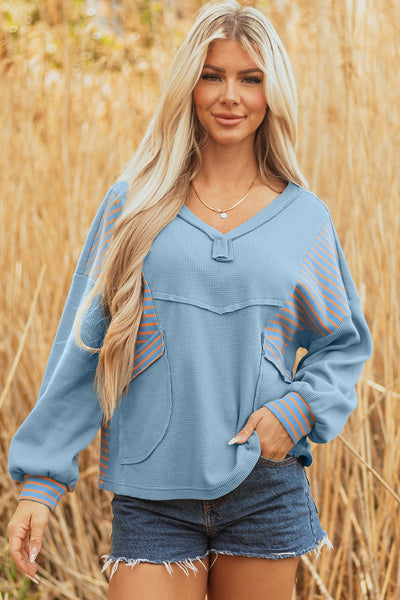 Trendy Women's Cozy Patchwork Sweatshirt - Relaxed Fit for Casual Chic Style in Vibrant Colors and Soft Fabric