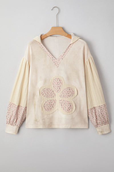 Vibrant Floral Patchwork Hoodie for Women - Cozy Casual Style with Relaxed Fit for Effortless Everyday Outfits