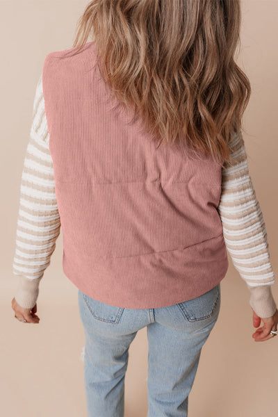 Chic Women's Corduroy Vest Jacket in Earthy Tones  Stylish Layering Piece for Fall and Winter Fashion