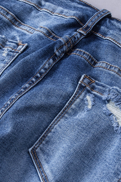Women's High-Waisted Distressed Bootcut Flare Jeans