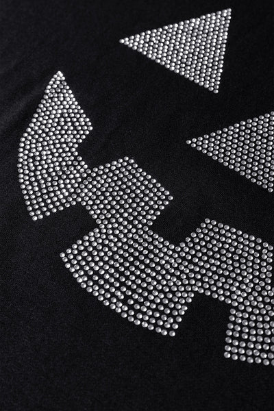 Women's Black Halloween Graphic Tee - Spooky Style, Casual Fit, Perfect for Parties and Trick-or-Treating