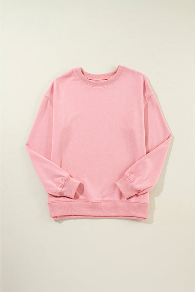 Women's Cozy Pink Classic Crewneck Sweatshirt - Casual Fit for Everyday Comfort and Effortless Style