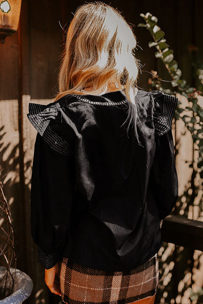 Stylish Women's Black Long Sleeve Top - Soft Fabric for Everyday Comfort and Versatile Layering in a Modern Fit