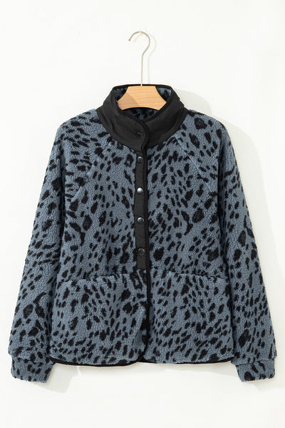 Chic Women's Animal Print Jacket - Trendy Casual Outerwear in Soft Fabric for Comfort and Style