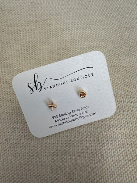 Standout Boutique X+O Gold Stud Earrings