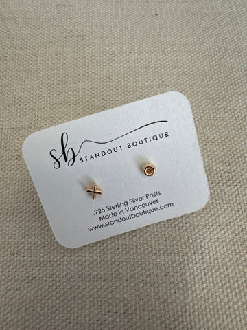 Standout Boutique X+O Gold Stud Earrings