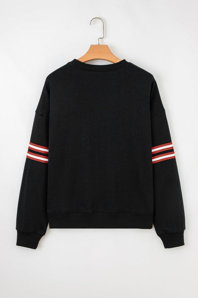 Trendy Women's Black Graphic Sweatshirt - Cozy Style with Unique Artwork for Everyday Comfort and Fashion