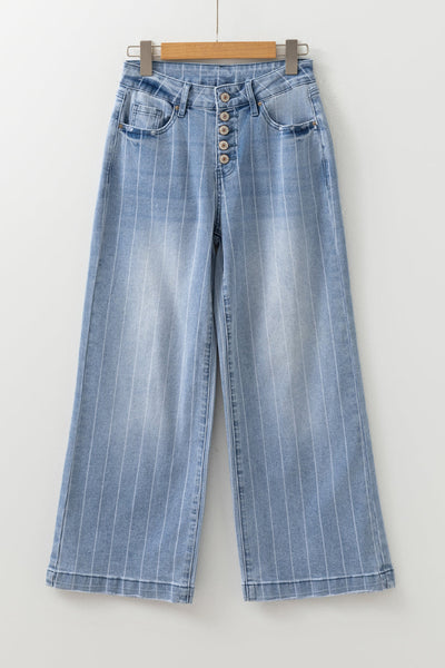 Stylish Women's Classic Blue Wide Leg JeansFlattering Fit for Effortless Comfort and Trendy Everyday Wear