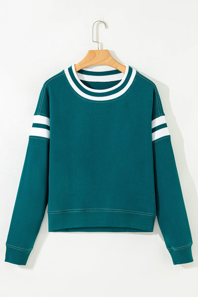 Cozy Women's Striped Sweatshirt in Soft Cotton Blend, Relaxed Fit for Effortless Casual Style and Everyday Comfort