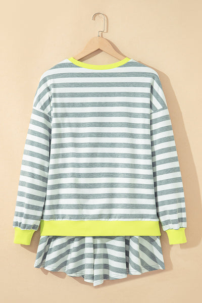 Women's Casual Summer Striped Two-Piece Cotton Shorts Set - Relaxed Fit, Stylish & Comfortable for Everyday Wear
