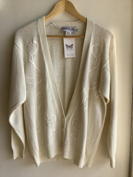 Vintage Collection Internationale Embellished Cream Cardigan
