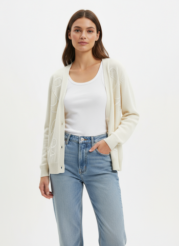 Vintage Collection Internationale Embellished Cream Cardigan