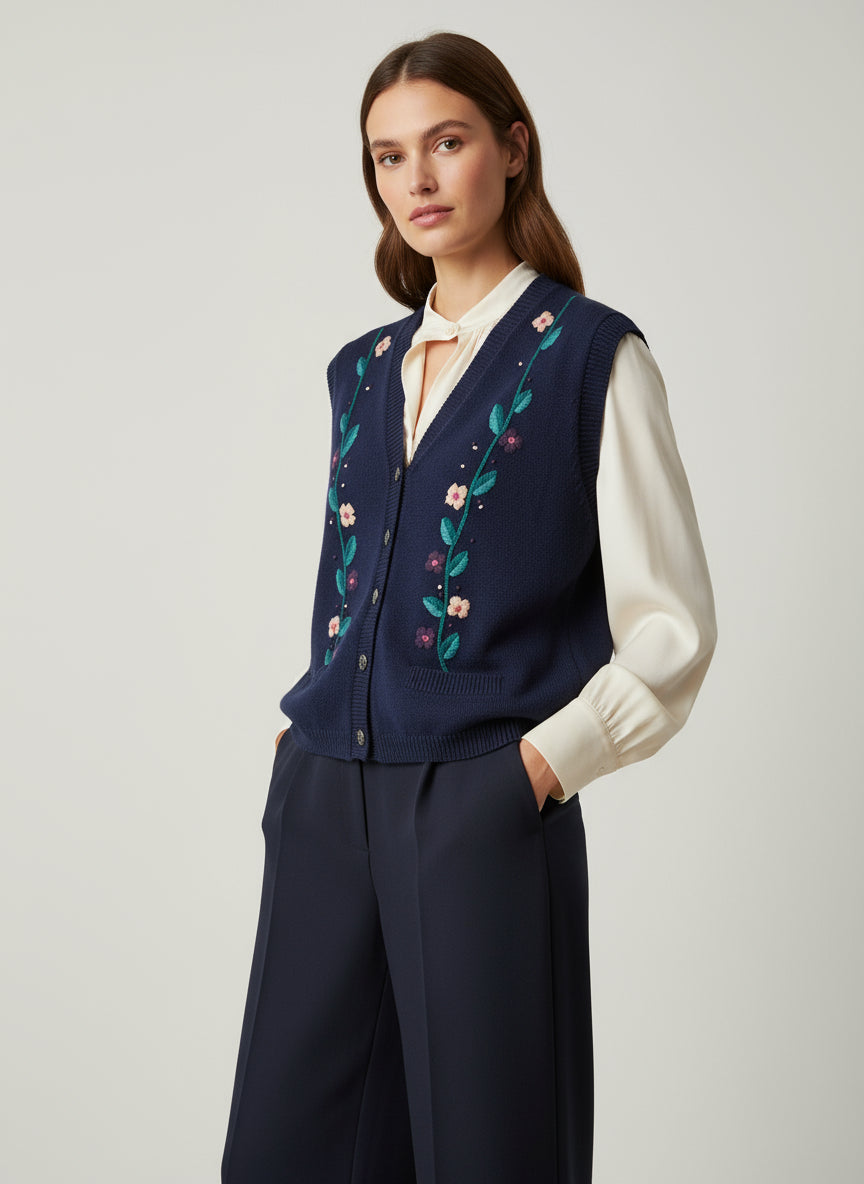 Vintage 90s Sears Traditional Country Collection Knit Vest