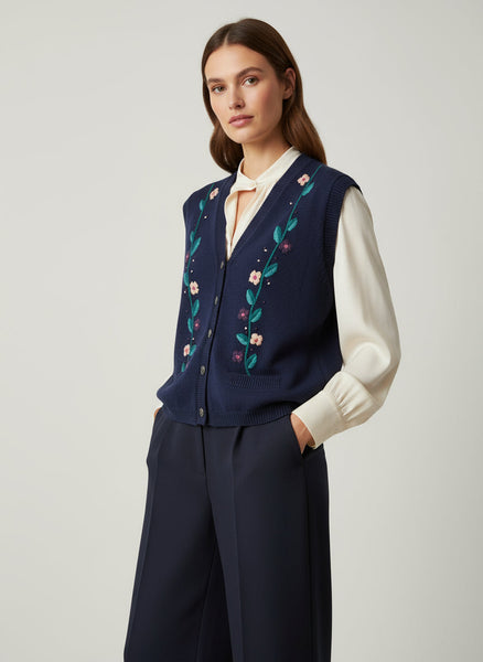 Vintage 90s Sears Traditional Country Collection Knit Vest