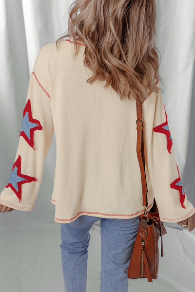 Trendy Women's Long Sleeve Exposed Seam Top in Soft Cotton - Comfortable Casual Style for Effortless Everyday Looks
