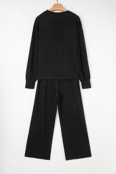 Stylish Women's Black 2-Piece Pant Set - Versatile Outfit for Casual or Dressy Events, Comfortable and Chic Fit