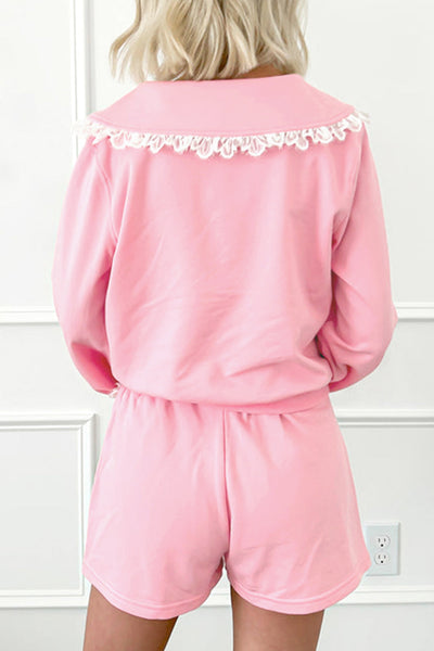Elegant Women's Lace Trim Two-Piece Set - Chic Top & Matching Skirt for Effortless Style in Any Occasion