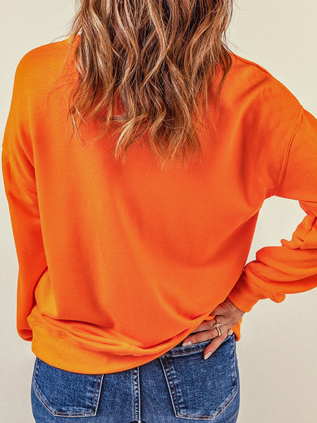 Cozy Orange Crewneck Pullover Sweatshirt