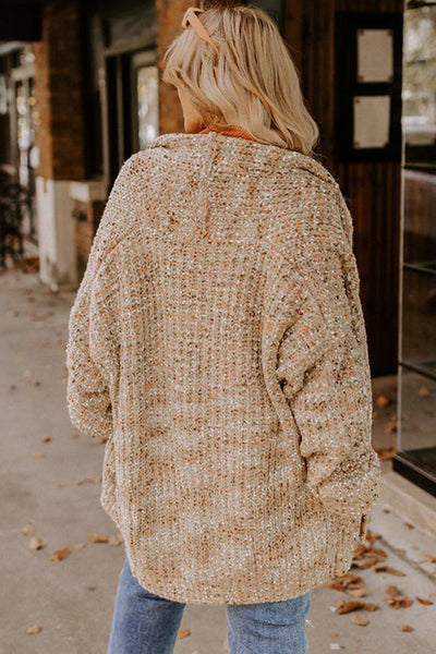 Plus Size Women's Cozy Heathered Green Knit Cardigan - Open Front for Effortless Layering and Stylish Comfort