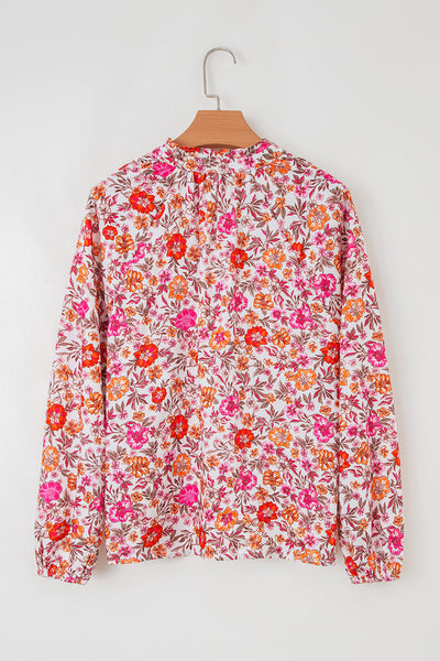 Elegant Floral Cotton Blouse for Women - Relaxed Fit, Perfect for Spring & Summer, Stylish and Comfortable