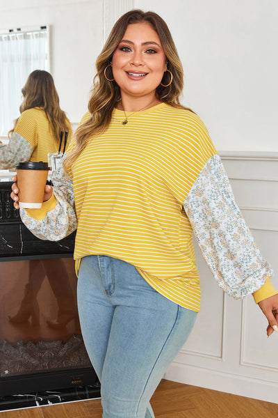Stylish Plus Size Women's Long Sleeve Top in Soft Fabric - Comfortable Everyday Wear with Trendy Design