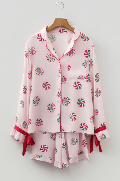 Cozy Women's Christmas Pajama Set - Festive Holiday Sleepwear, Soft Cotton, Relaxed Fit, Cute Red and Green Design