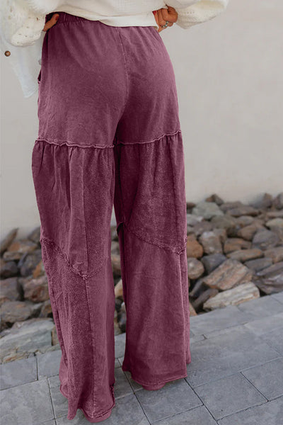 Wild Ginger Mineral Wash Wide Leg Tiered Boho Pants with practical styling and dependable silhouette control.