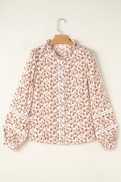 Women's Casual Chic Floral Print Button-Up Shirt in Soft Cotton - Relaxed Fit for Effortless Everyday Style
