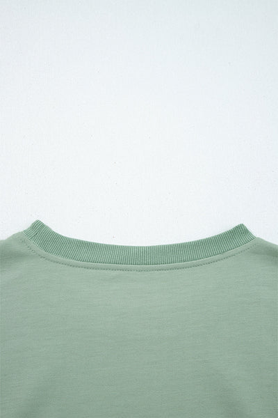Women's Floral Patch Relaxed Sweatshirt in Smoke Green