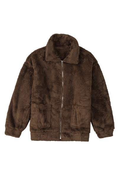 Cozy Teddy Fashionable Zip Up Warm Coat