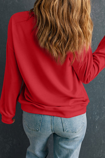 Women's Red Nutcracker 'Let's Get Lit' Christmas Graphic Sweatshirt