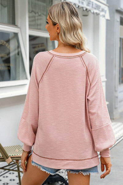 Pastel Textured Knit Top for Women - Stylish Casual Wear, Perfect for Layering and Everyday Outings