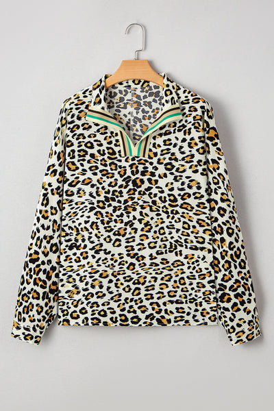 Stylish Women's Leopard Print Blouse - Flattering Casual Top for Effortless Everyday Fashion in Comfortable Fit