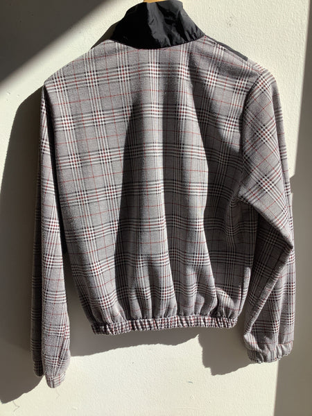 Zara Plaid Bomber Jacket w/ Nylon Collar