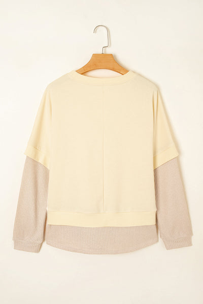 Chic Women's 2-in-1 Patchwork Sweatshirt in Soft Fabric - Perfect for Casual Outings and Ultimate Everyday Comfort