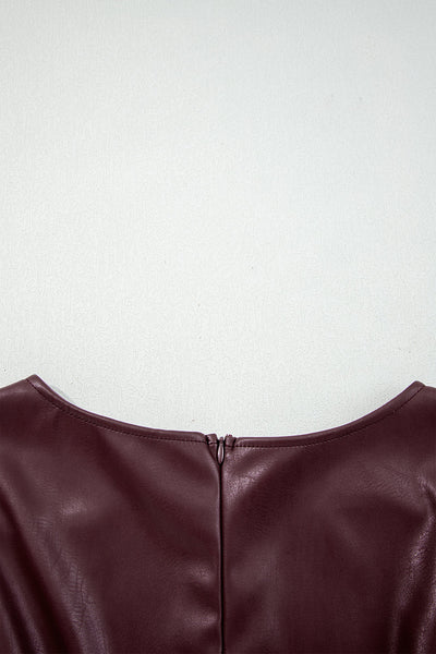 Chic Wild Ginger Vegan Leather Mini Dress for Women - Sleeveless Party Outfit with Flattering Fit and Trendy Style
