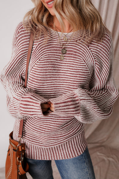 Chic Women's Soft Cotton Blend Striped Knit Sweater - Cozy Casual Style for Everyday Comfort and Versatility