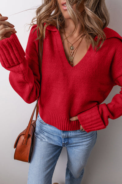 elegant women's red sweater - cozy knit top for effortless style and comfort, perfect for dressy occasions made for easy styling and wardrobe with