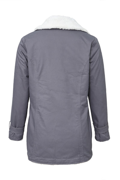 Trendy Sherpa-Lined Denim Coat