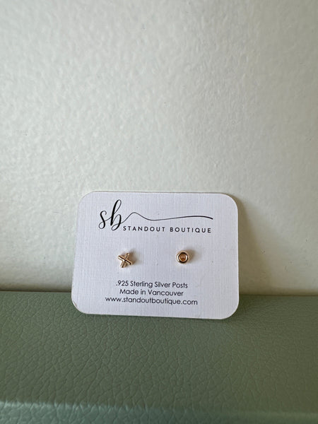 Standout Boutique X+O Gold Stud Earrings