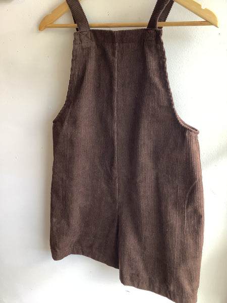 Butterflies in Ballgowns Brown Cord Short Overalls